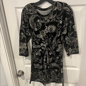 Black and Cream Floral Dress